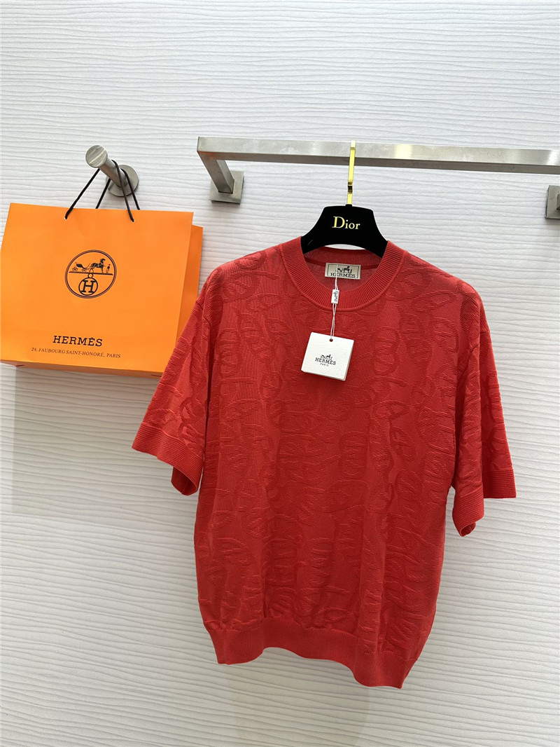 Hermes dark pattern short sleeve top replica clothing sites