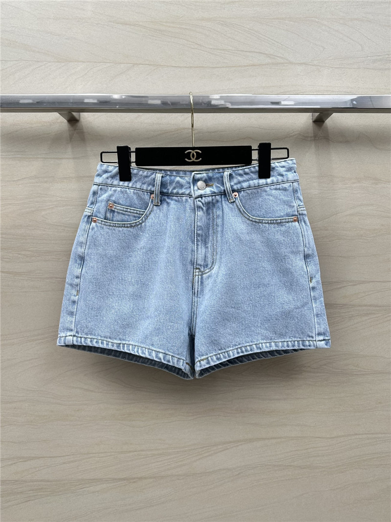 alexander wang hollow embroidered denim shorts replica clothes
