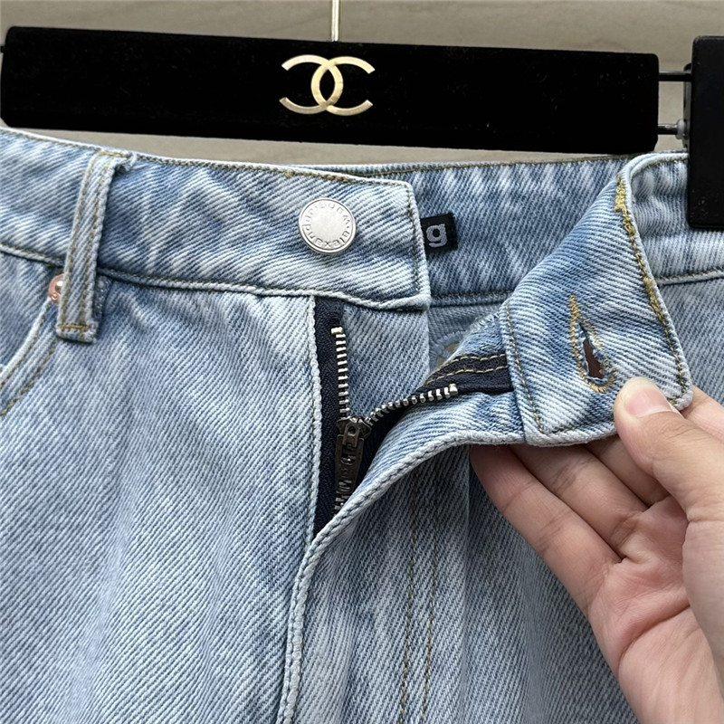A1exa*der wang hollow embroidered denim shorts replica clothes
