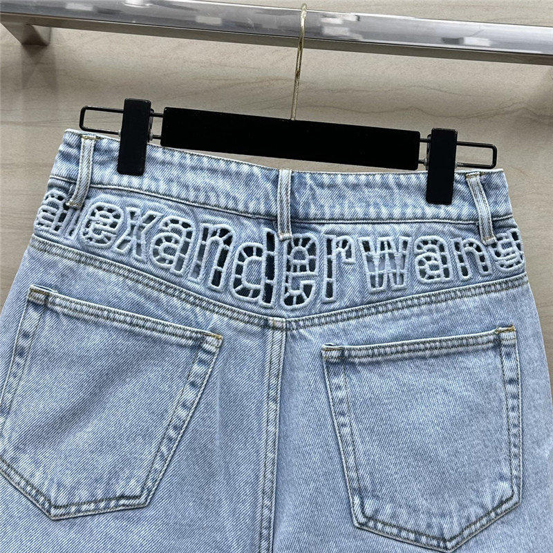 A1exa*der wang hollow embroidered denim shorts replica clothes