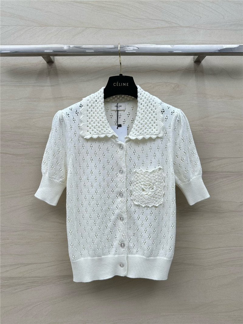 celine knitted short-sleeved top replica clothes
