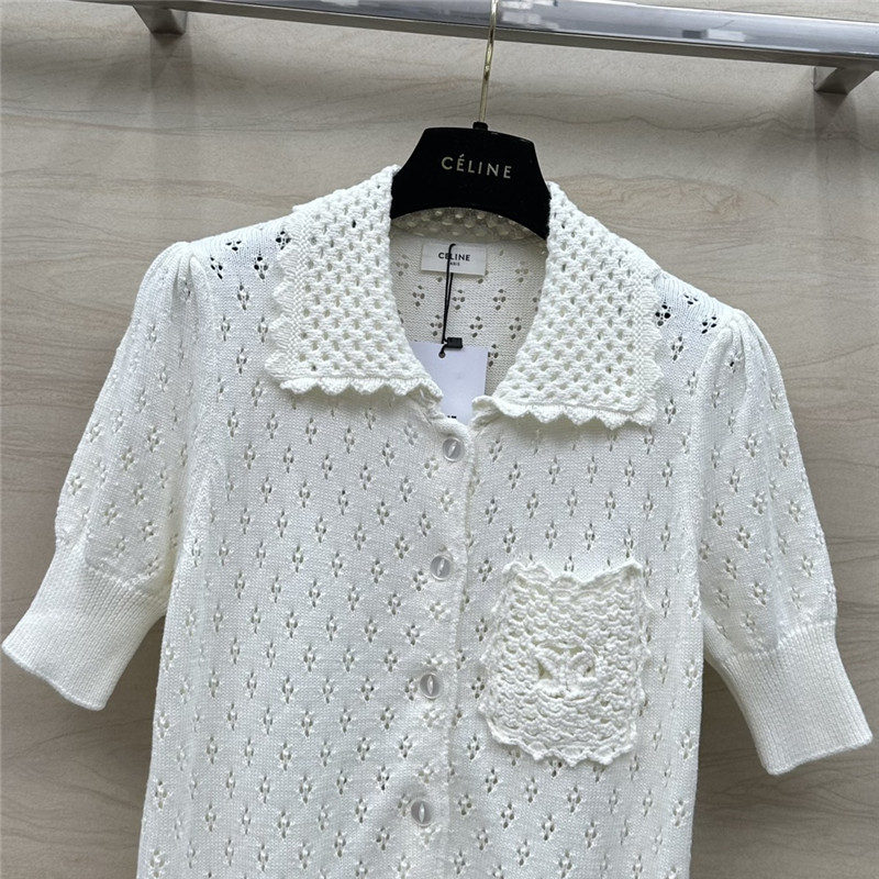 celine knitted short-sleeved top replica clothes