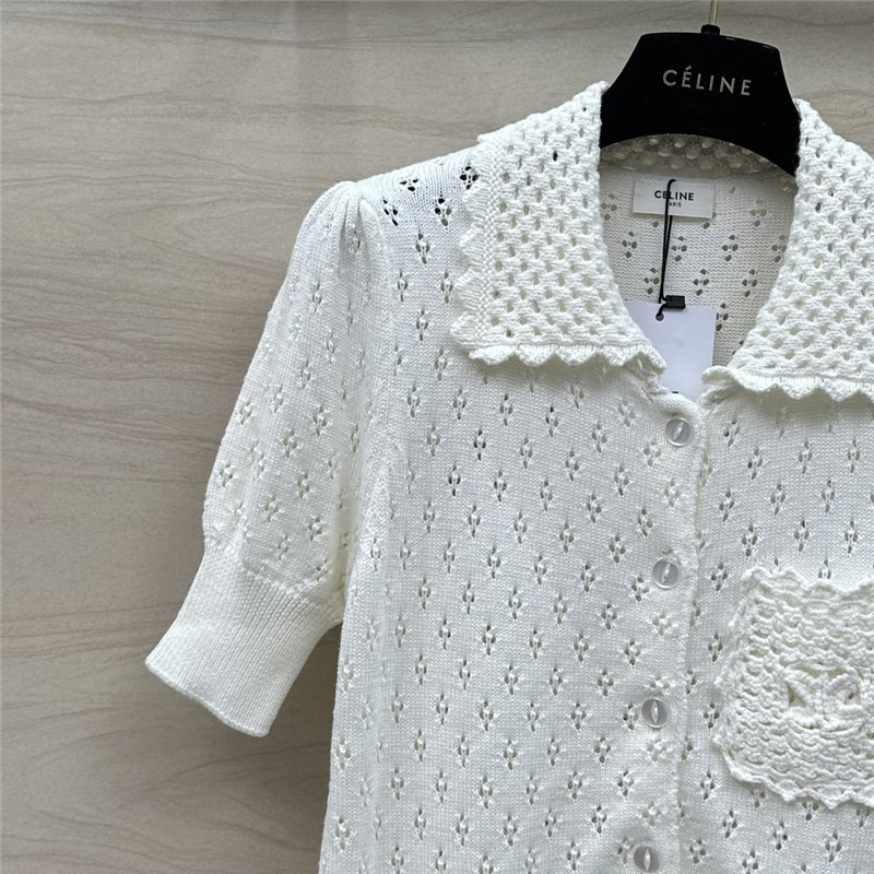 celine knitted short-sleeved top replica clothes