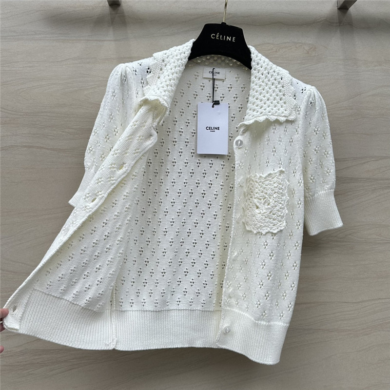 celine knitted short-sleeved top replica clothes