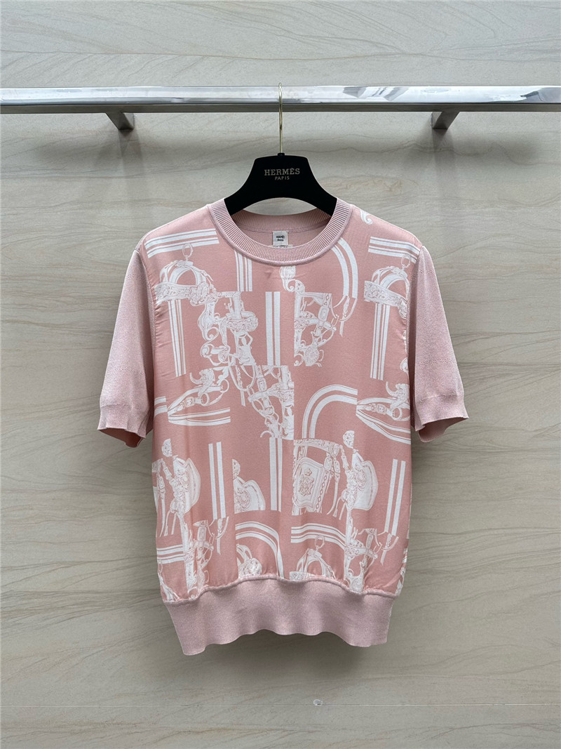 Hermes short sleeve knit top replica clothing sites