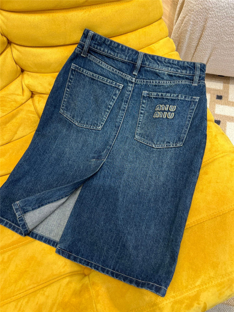 M1um1u denim skirt cheap replica designer clothes