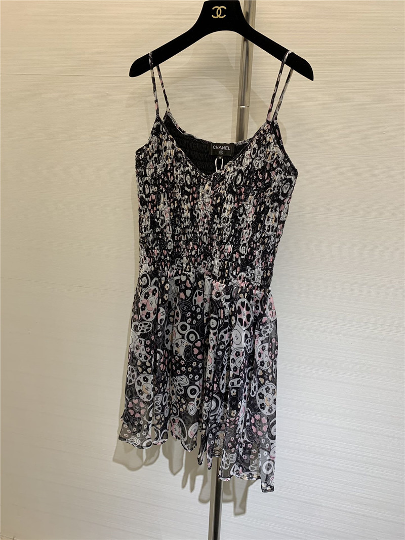 Ch**el printed suspender skirt replica clothing sites