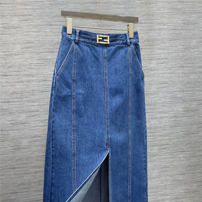 F**di front slit hardware decorative skirt replicas clothes