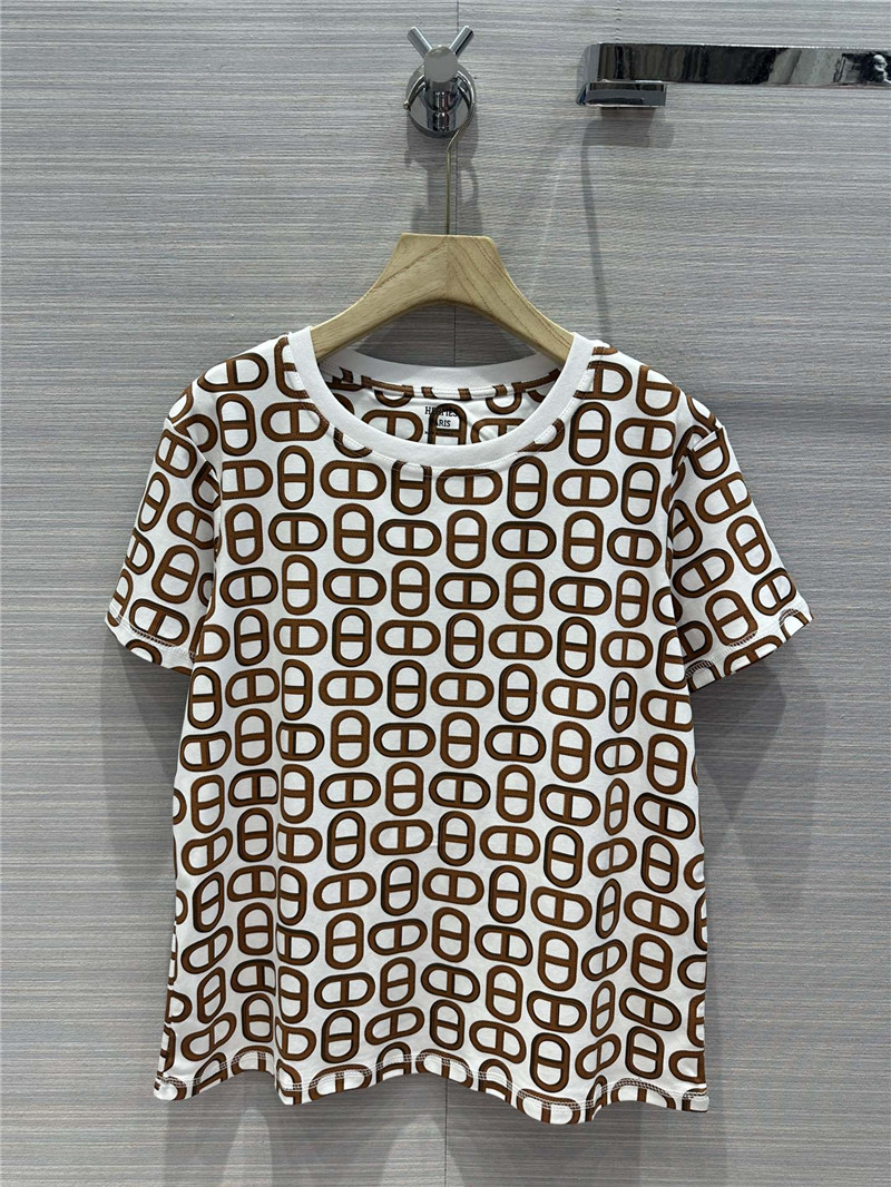 Hermes classic crew neck printed T-shirt replica clothing sites