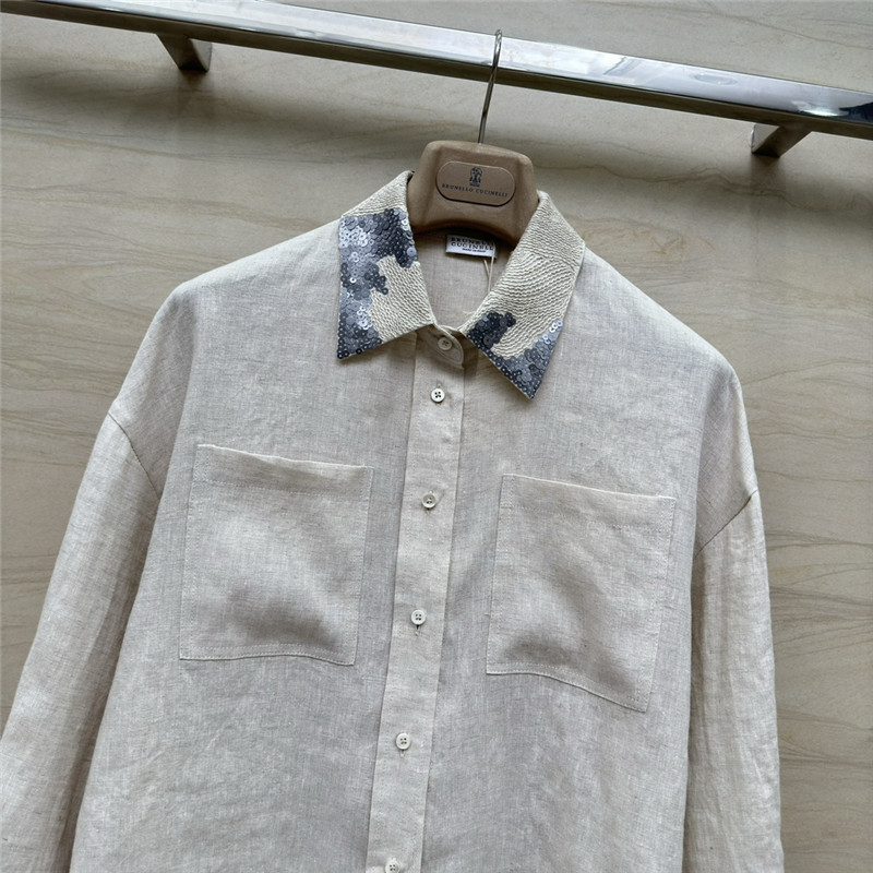 BC rope sequin collar linen shirt replica d&g clothing
