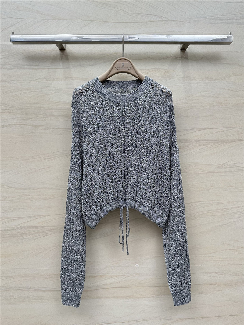 BC Hand Crochet Knit Sweater Grey