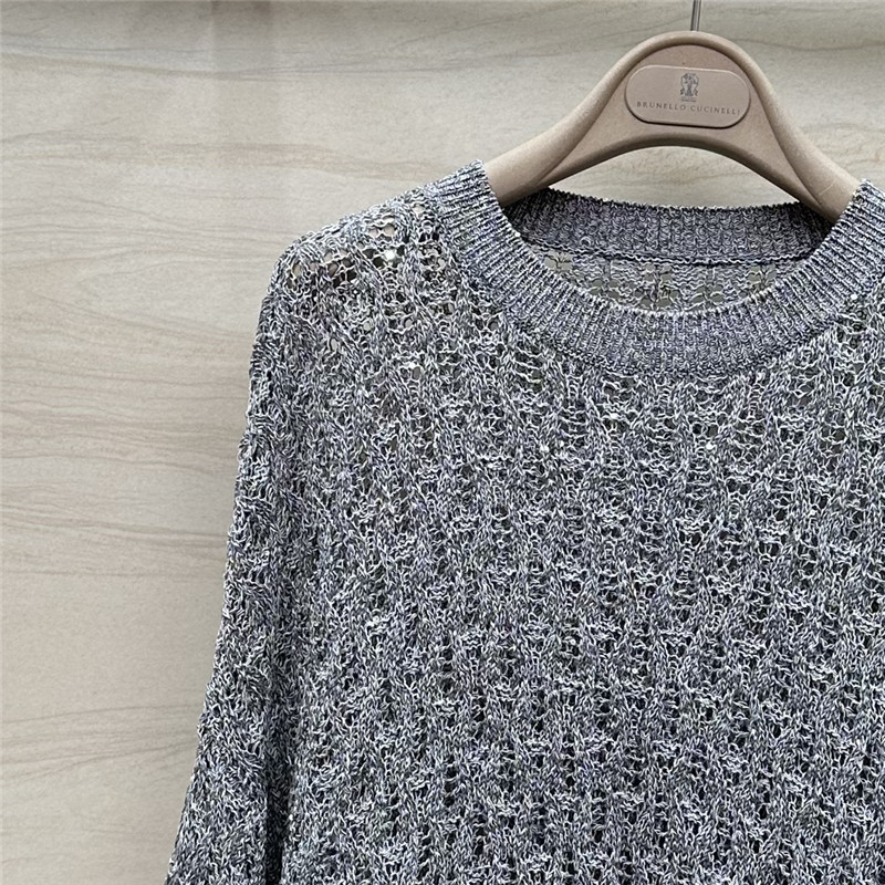 BC Hand Crochet Knit Sweater Grey
