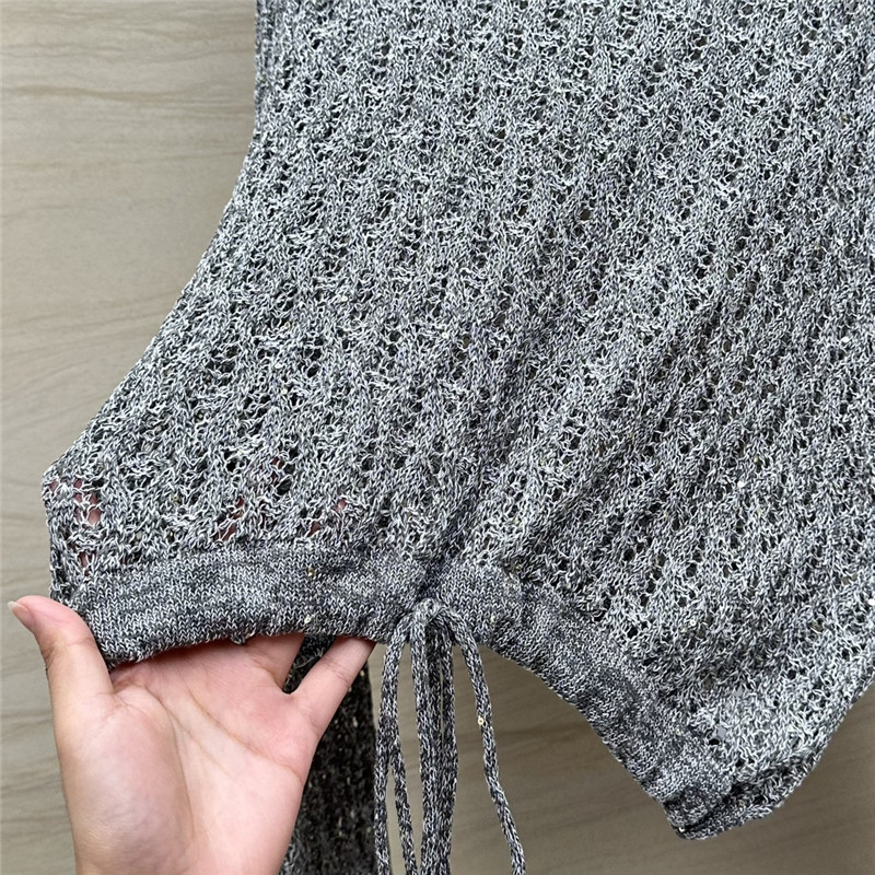 BC Hand Crochet Knit Sweater Grey