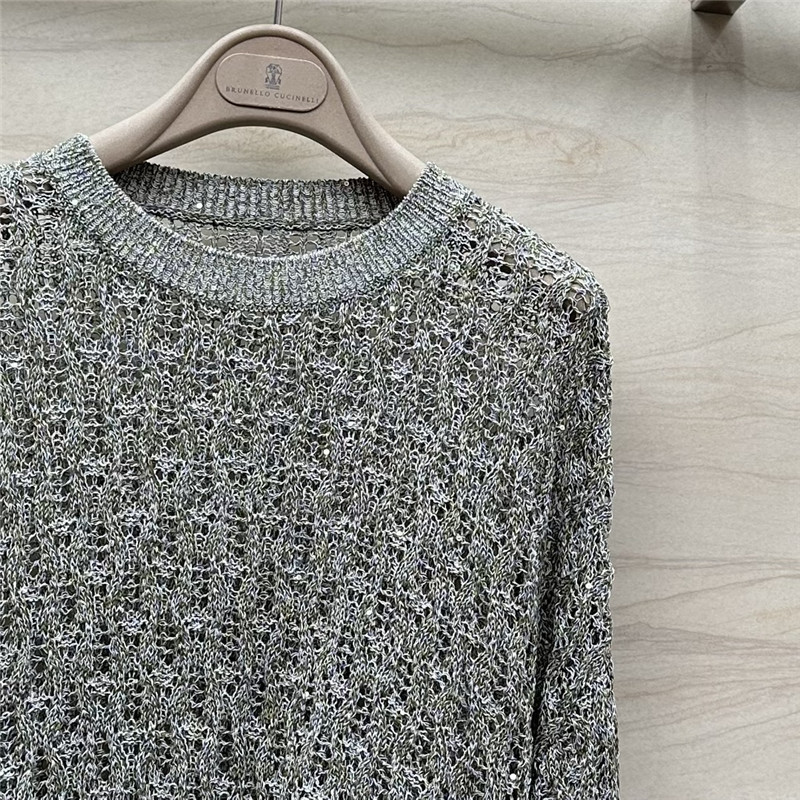 BC Hand Crochet Knit Sweater Ash