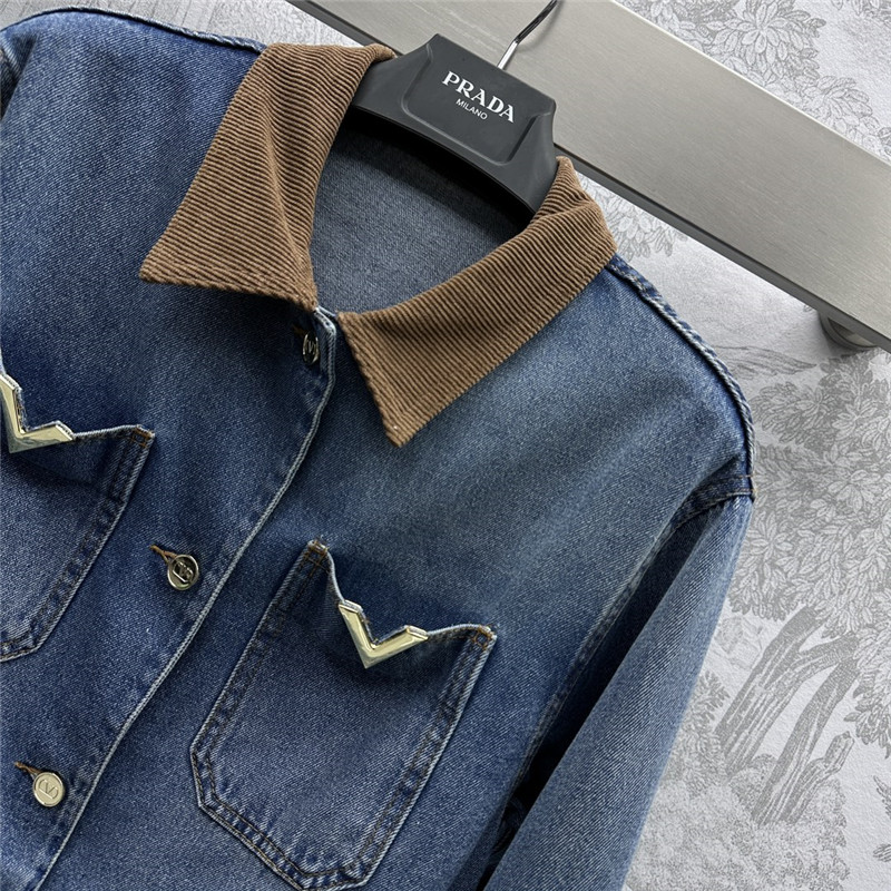 Va1e*ntin0 washed denim jacket replica d&g clothing