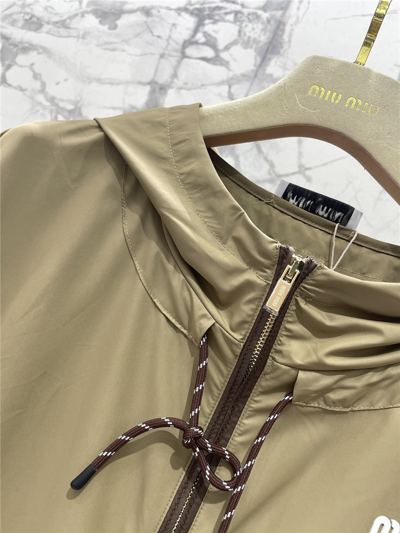 M1um1u zippered nylon sun protection jacket and skirt suit