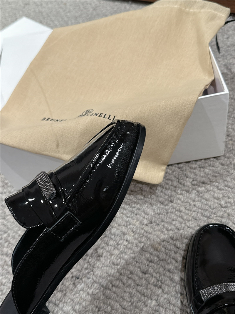 BC Black Patent Leather Flat Slides