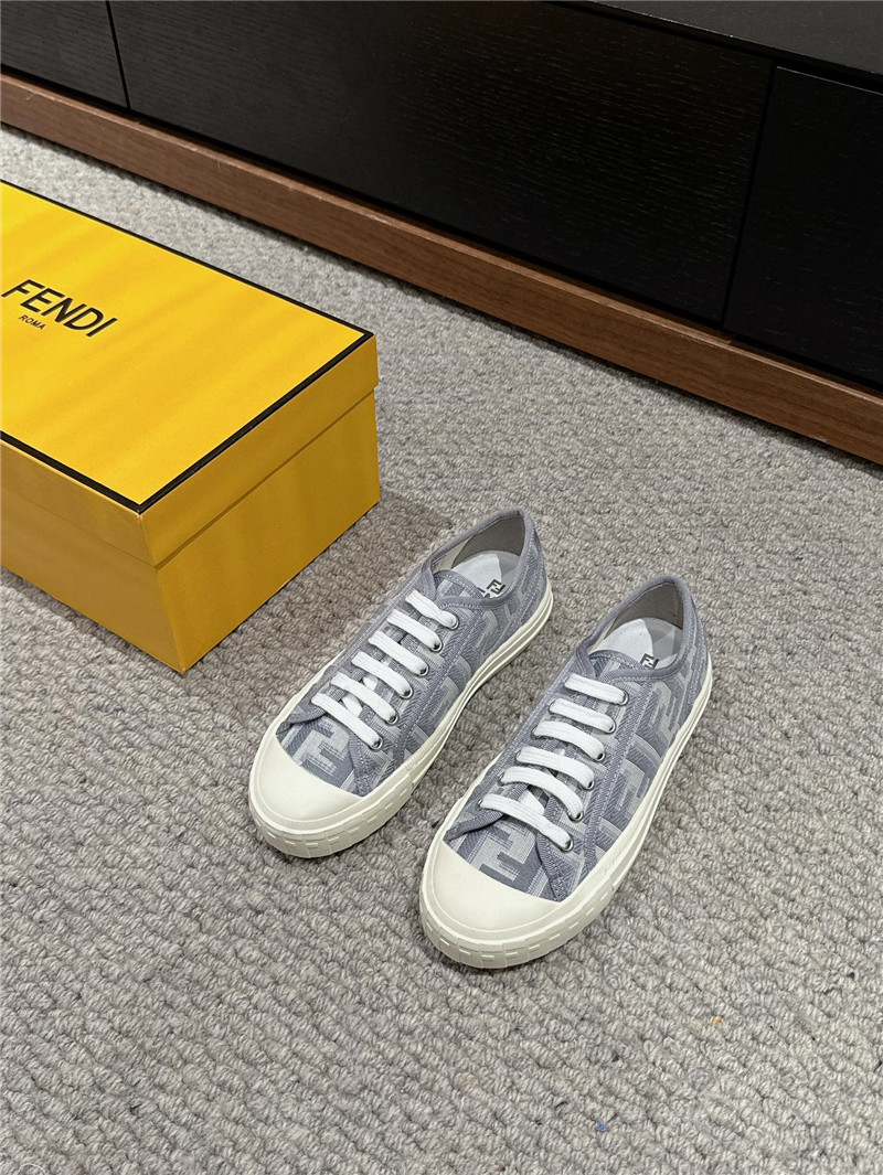 F**di ff lace-up canvas sneakers