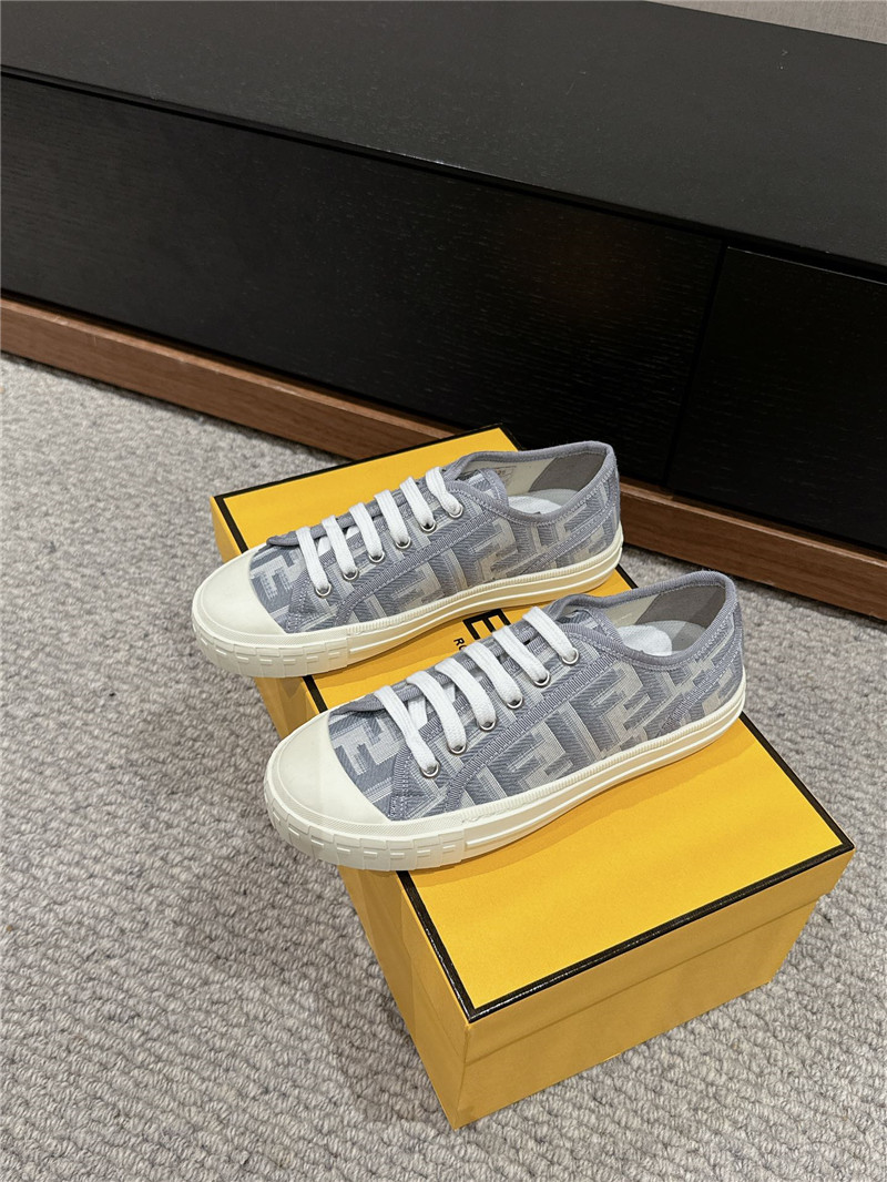 F**di ff lace-up canvas sneakers