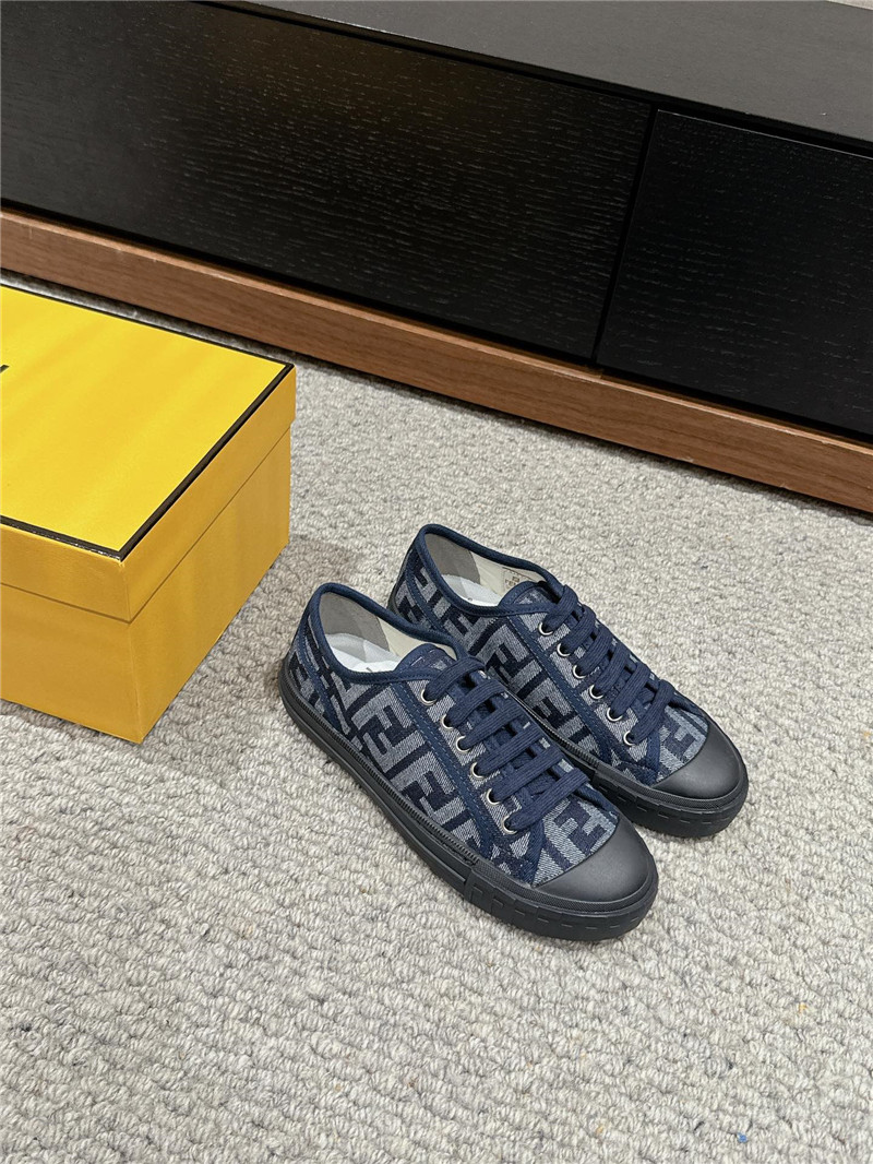 F**di ff lace-up canvas sneakers in blue