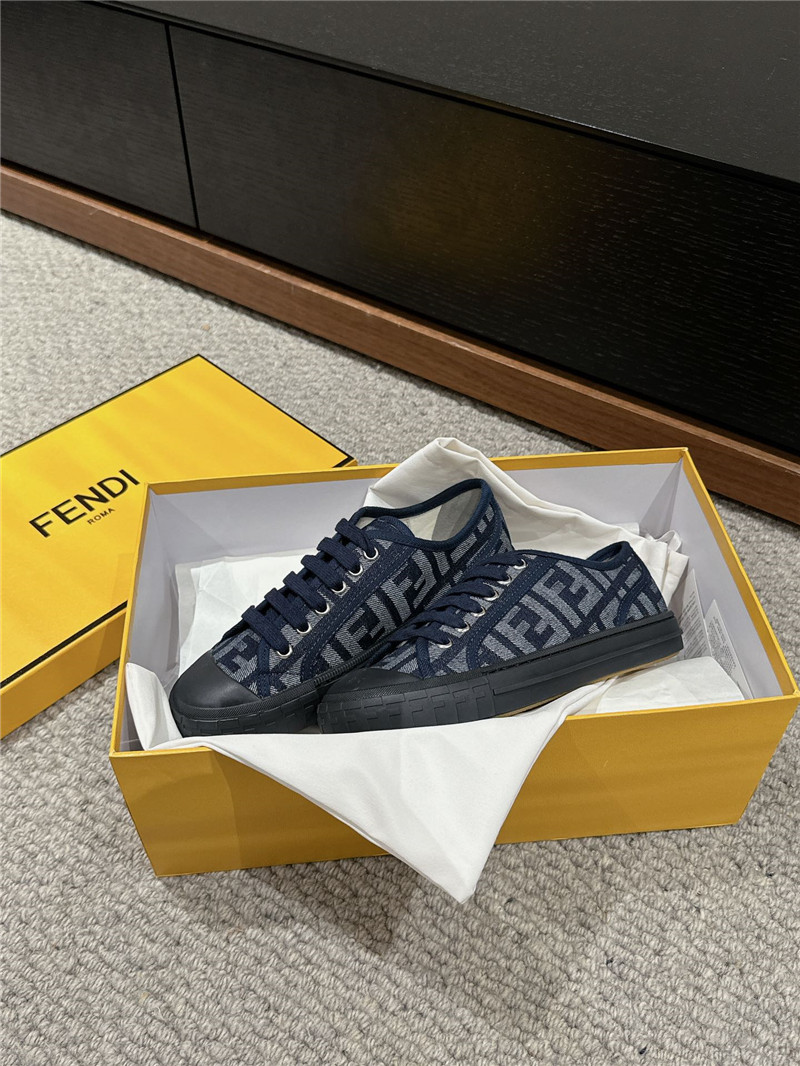 F**di ff lace-up canvas sneakers in blue