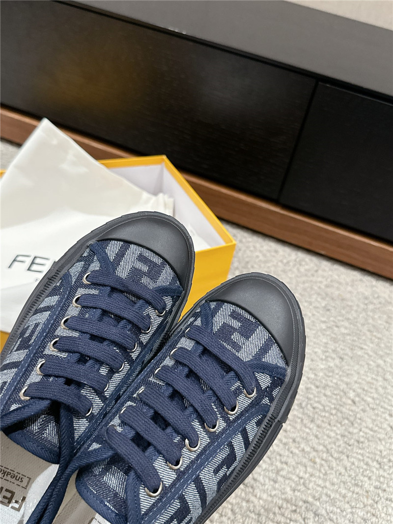 F**di ff lace-up canvas sneakers in blue
