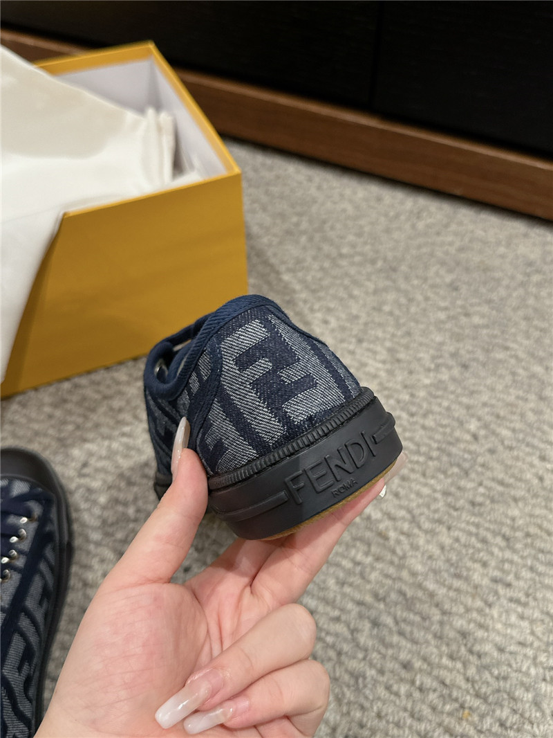 F**di ff lace-up canvas sneakers in blue