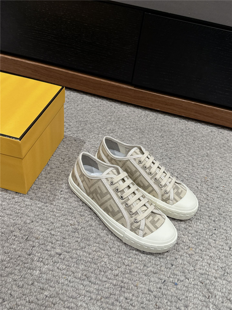 F**di ff women’s lace-up canvas sneakers