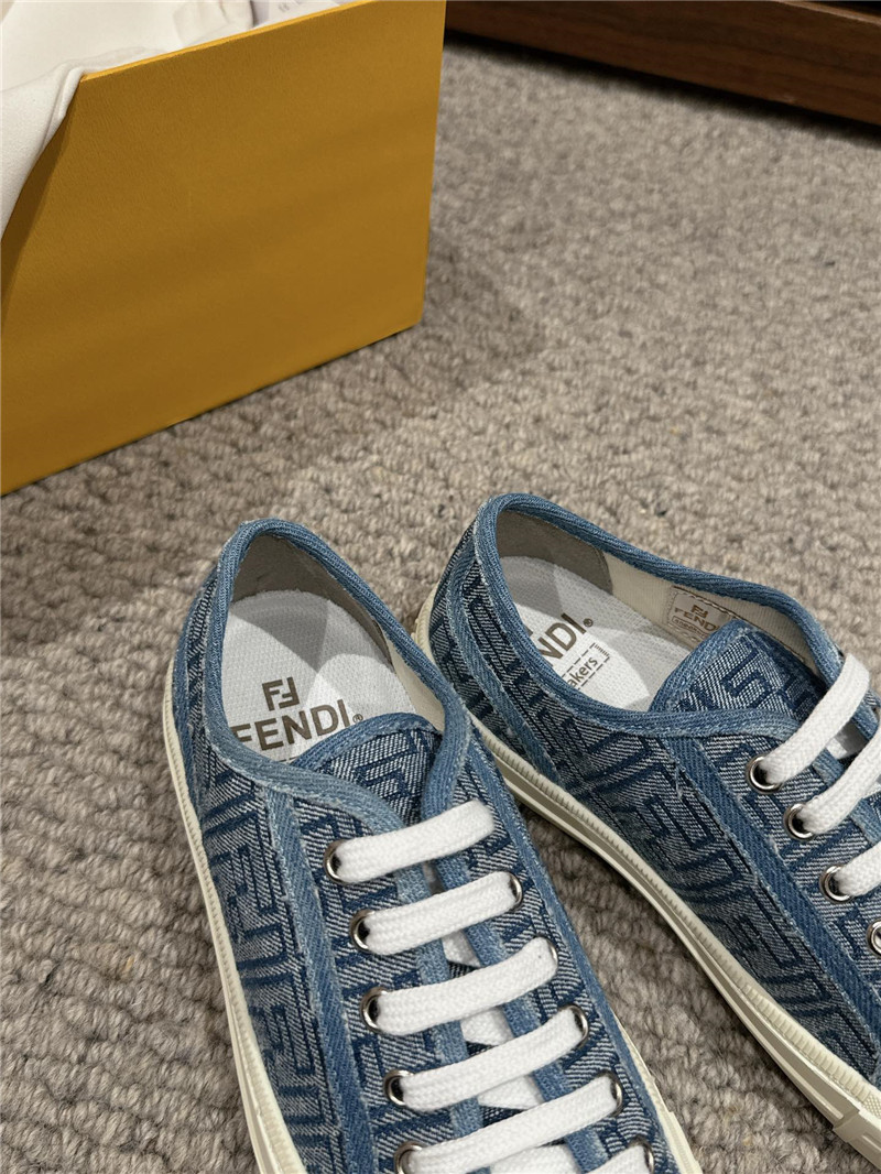 F**di ff light blue canvas sneakers