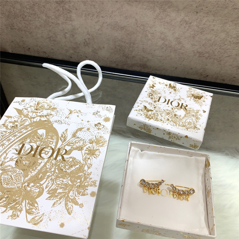dior left and right letter earrings