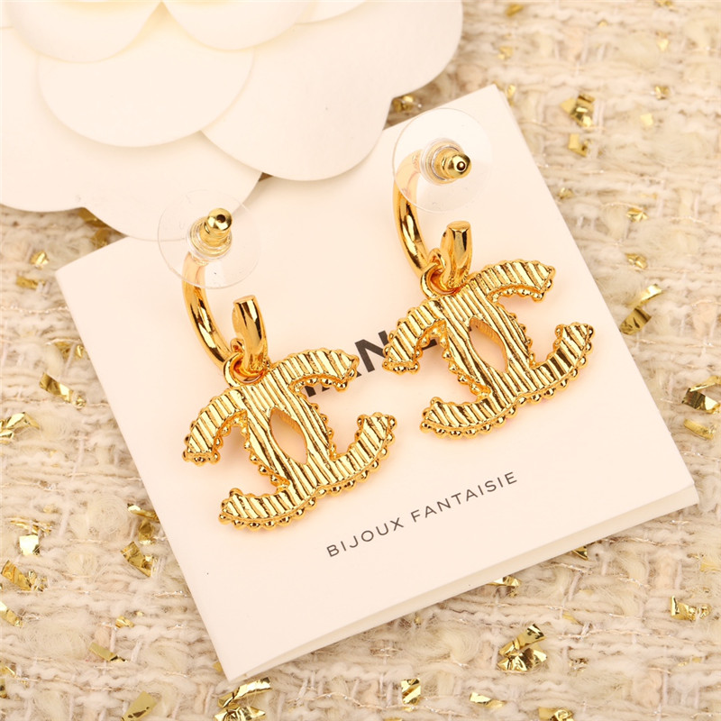 Chanel vertical stripe enamel double c earrings