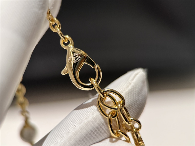 Ch**el pink glass pearl and rhinestone necklace