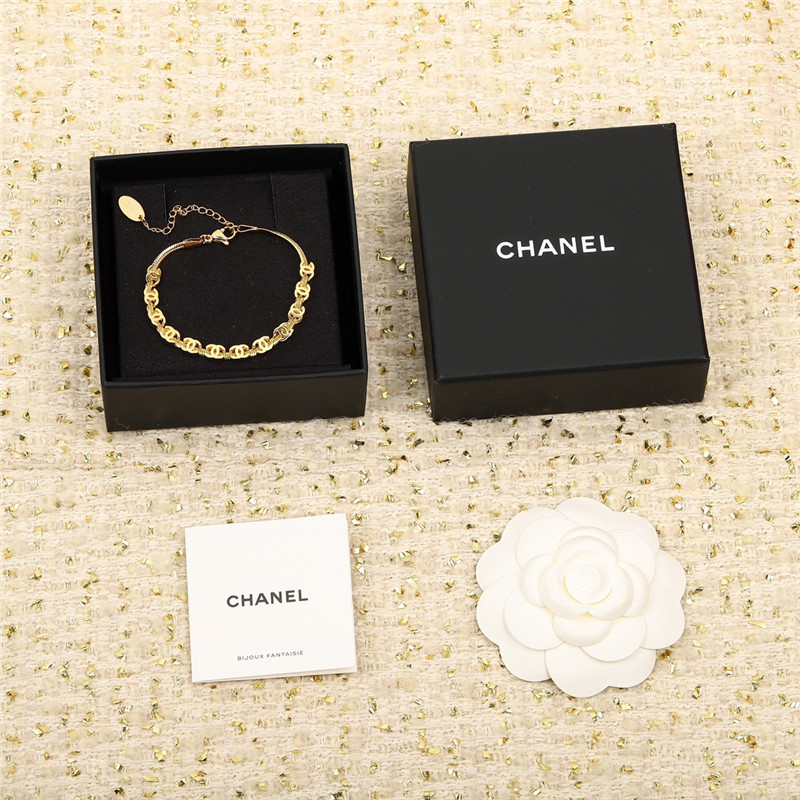 Chanel gold c snake bone chain bracelet
