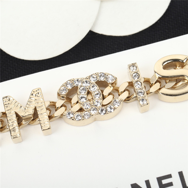 Chanel pearl letter choker necklace