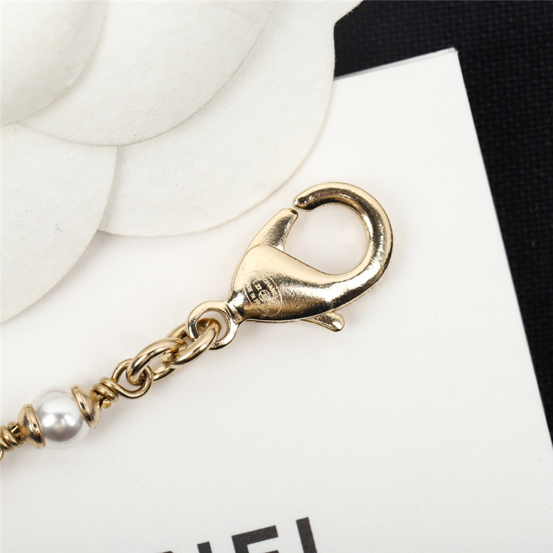 Chanel pearl letter choker necklace