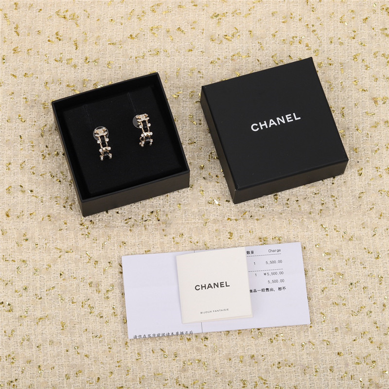 Chanel handmade leather earrings