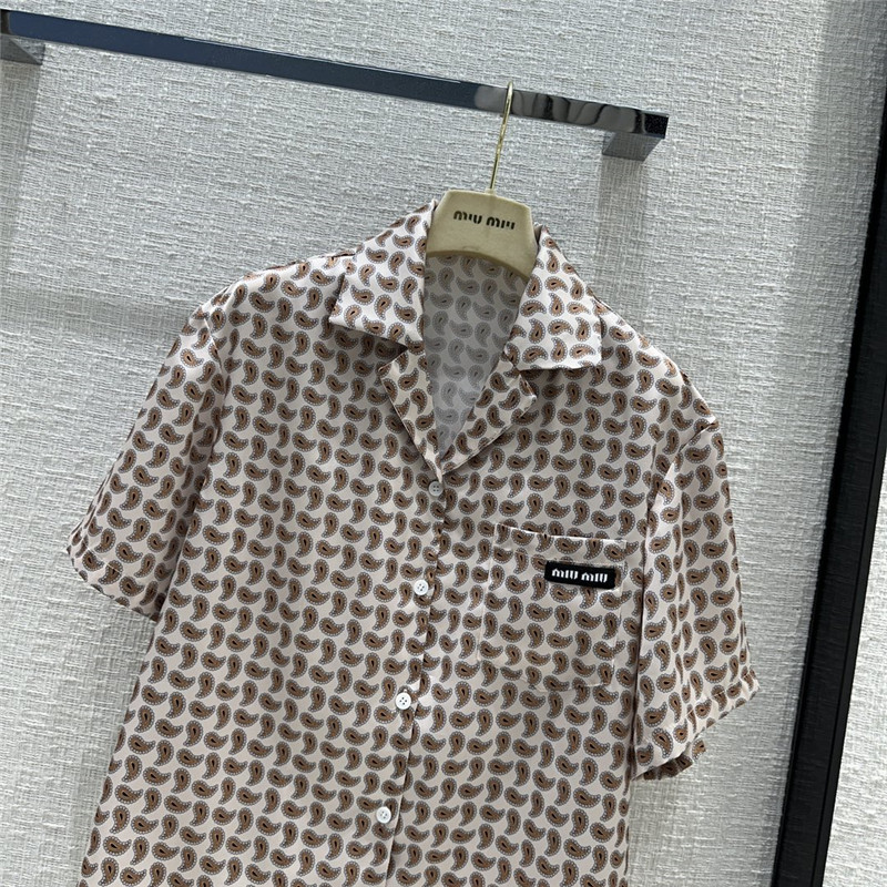 M1um1u paisley pattern shirt suit replica clothes