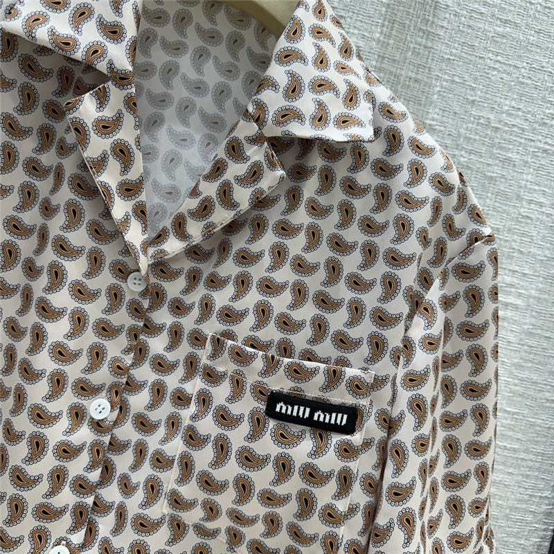 M1um1u paisley pattern shirt suit replica clothes