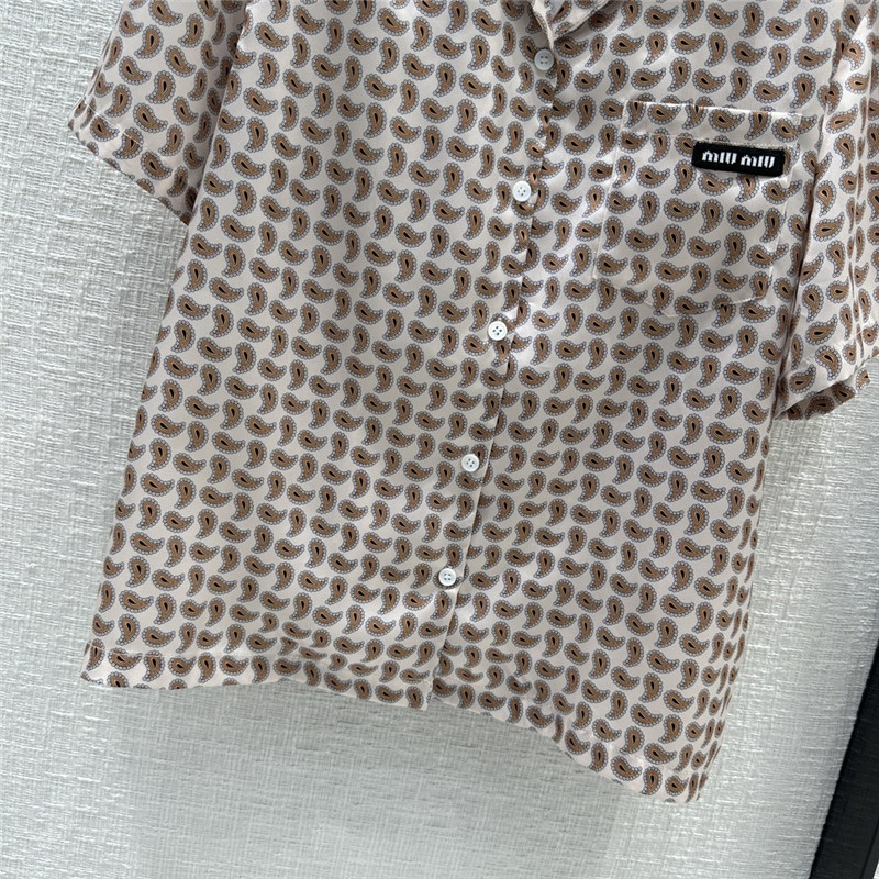 M1um1u paisley pattern shirt suit replica clothes