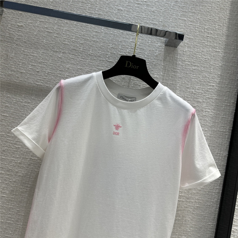 D10r pink bee logo velvet printed t-shirt replica clothing