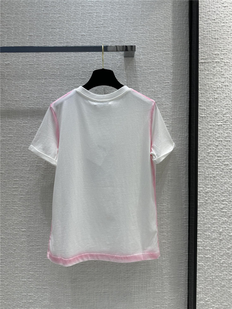 D10r pink bee logo velvet printed t-shirt replica clothing