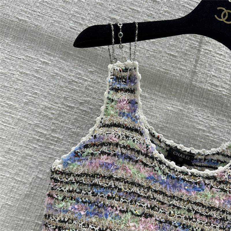 Ch**el colorful striped knitted sundress replica designer clothes