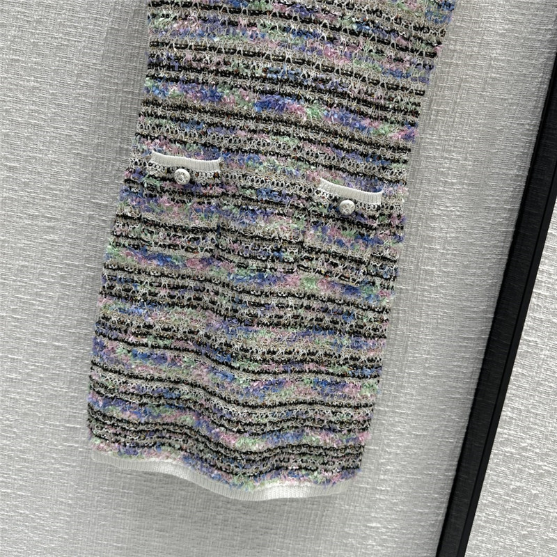Ch**el colorful striped knitted sundress replica designer clothes