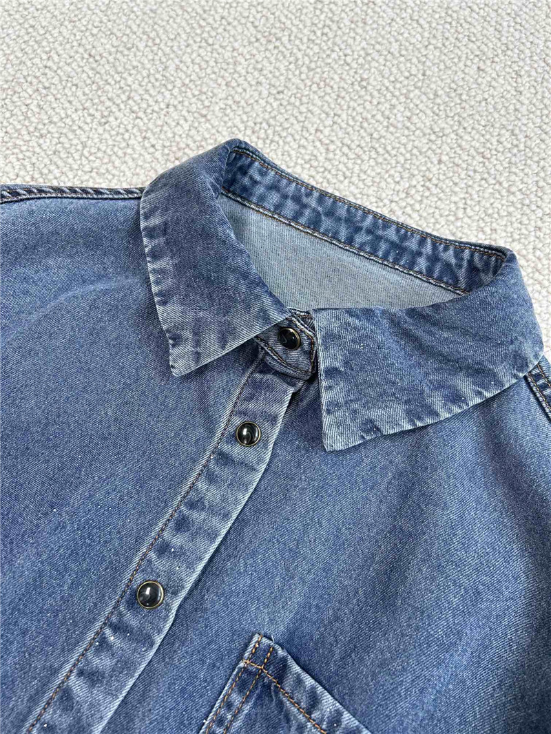 BC soft denim elastic waist short sleeve dress replicas clothes