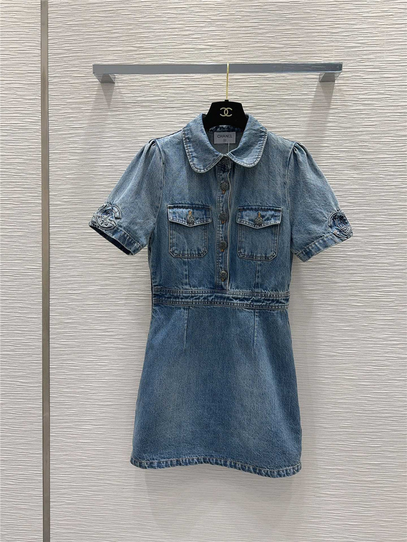 Chanel tannin yeast washed denim dress replica clothing sites