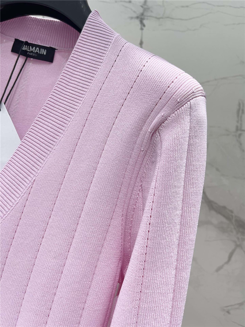 Balmain metal buckle V-neck long-sleeved replicas clothes