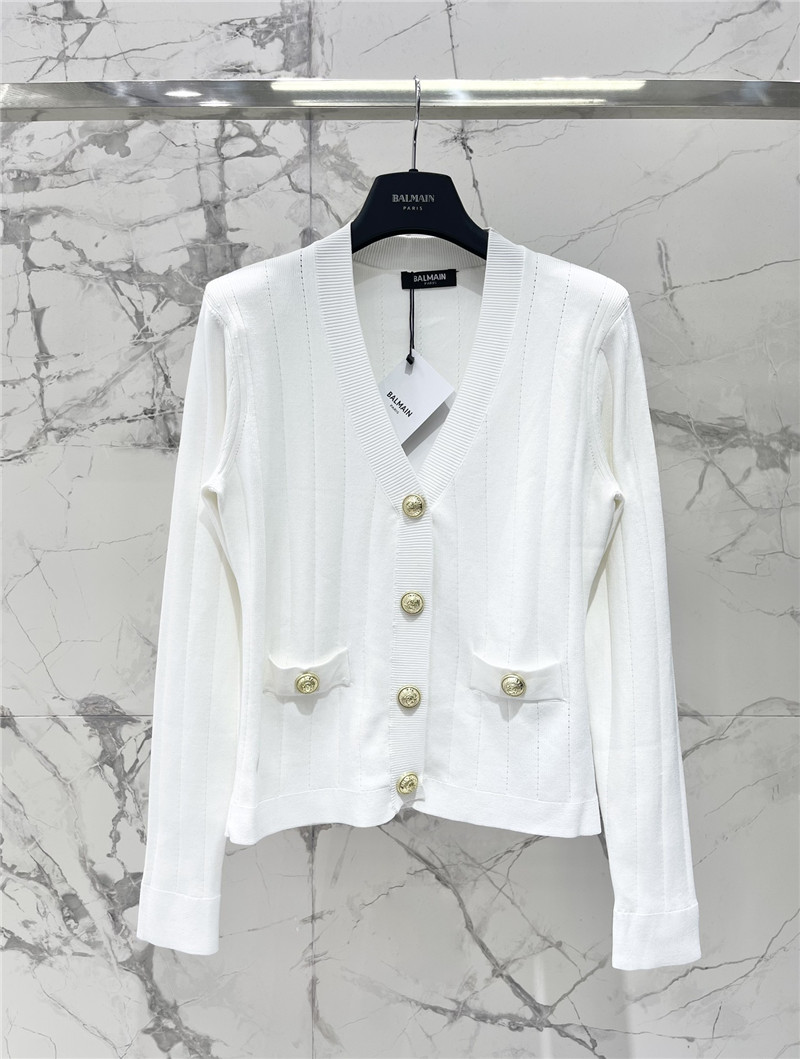 Balmain metal buckle V-neck long-sleeved replicas clothes