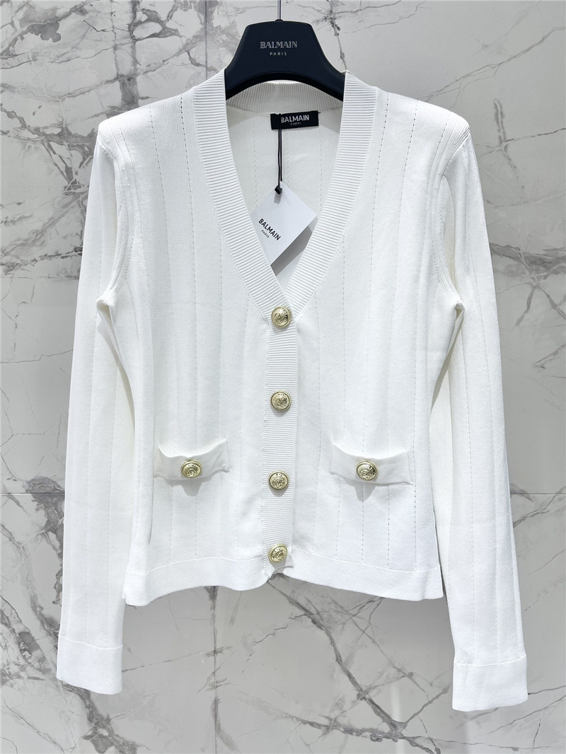 Balmain metal buckle V-neck long-sleeved replicas clothes