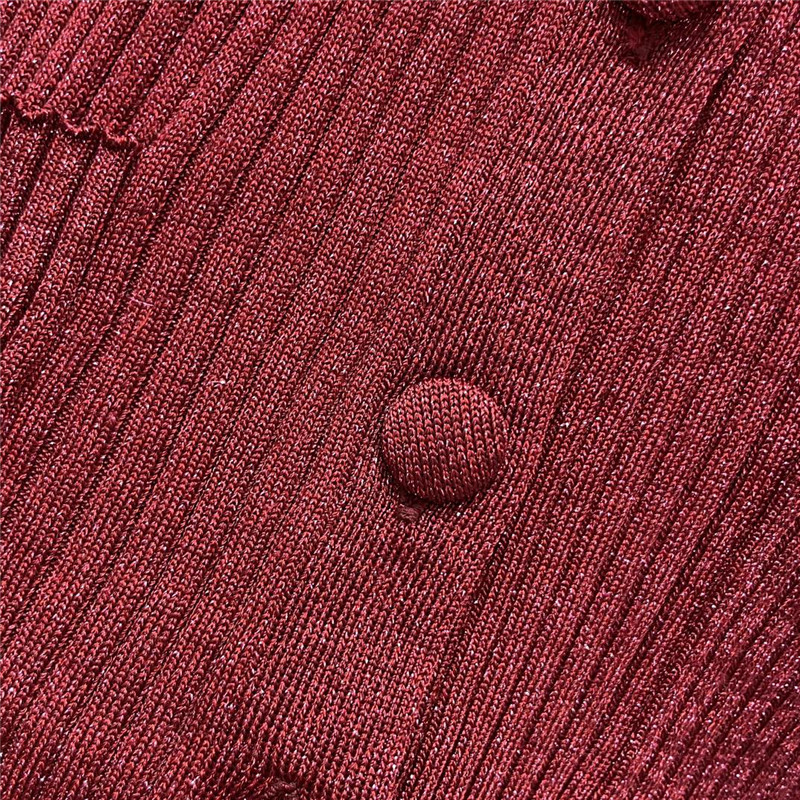 Gvc*1 round neck slim cardigan in red
