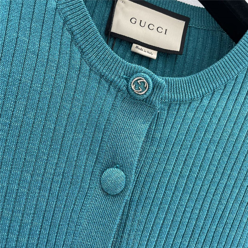 Gvc*1 slim round neck cardigan in blue